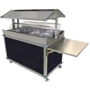 "Cadco CBC-GG-4-L4 85 1/4"" Hot Food Table w/ (4) Wells & Enclosed Base, 120v, Blue"