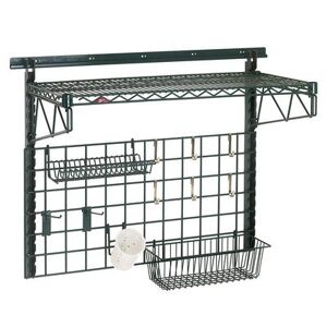 Metro SWK36-1A1-SR 40"" Wire Wall Mounted Shelving w/ Mounting Hardware, Green"