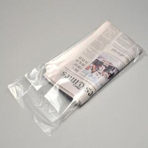 "LK Packaging D145FT Flip-loc Newspaper Bag on Header - 14 1/2"" x 8 1/2"" x 4"" FB, 0.8 mil LDPE, Clear"