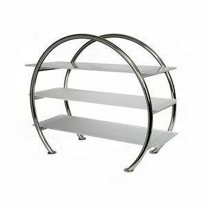 "Eastern Tabletop 1755G 3 Level Circular Display Stand - 33"" x 13 5/8"", Stainless Steel"