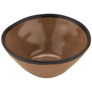 GET B-80-TP Pottery Market 8 oz Round Melamine Salad/Soup Bowl, Speckled Taupe w/ Black Trim, Matte Speckled Brown, 24/Case