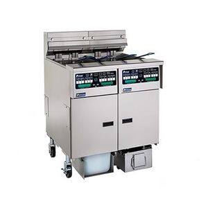 Pitco SELV14C-4/FD Solstice Commercial Electric Fryer - (4) 30 lb Vats, Floor Model, 220v/3ph, Stainless Steel