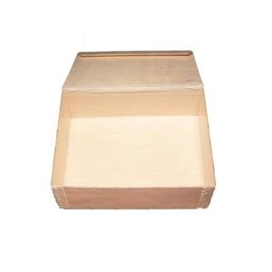 "VerTerra TG-CB-1X8 Collapsible To Go Box w/ Attached Lid - 8"" x 12"" x 2"", Balsa Wood/Rice Paper"