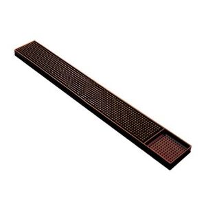 "Spill-Stop 160-00 Rectangular Bar Mat - 24 1/4"" x 3 1/4"", Rubber, Brown"