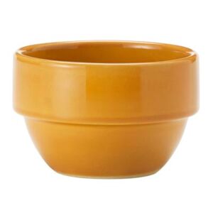 Libbey 903044370 Cantina 8 oz Round Stackable Bouillon w/ Studio Pattern & Body, Saffron, Yellow