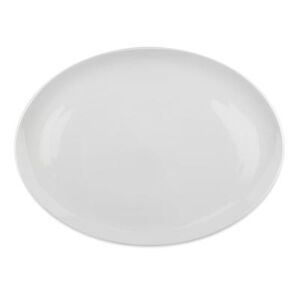 "Libbey 911194409 14 1/4"" Oval Reflections Platter - Porcelain, Aluma White"