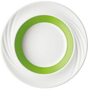 "Libbey 9181823-62941 9"" Round Schonwald Bowl - Donna Senior, Porcelain, White/Green"