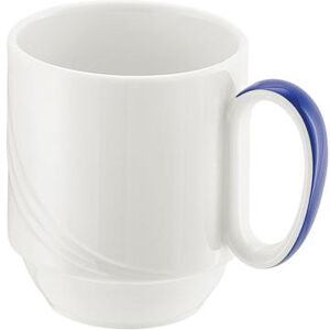 Libbey 9185629-62971 9 1/2 oz Schonwald Mug - Donna Senior, Porcelain, White/Blue