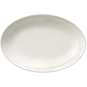 "Libbey 968001008 13-1/4"" x 9"" Oval Zipline Platter - Porcelain, White"