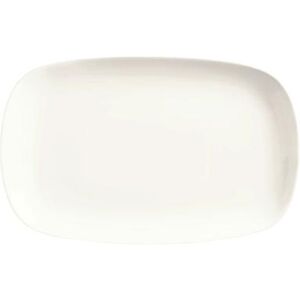 "Libbey BW-6712 12 1/2"" x 8 1/4"" Rectangular Chef's Selection Platter - Porcelain, Ultra Bright White"