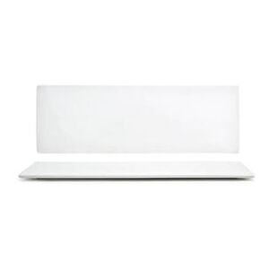 "Front of the House DAP028WHP23 Rectangular Canvas Plate - 12"" x 4"", Porcelain, White"