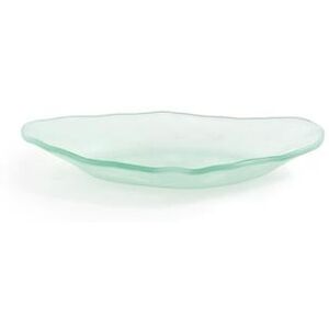 "Front of the House DDP011FRG22 Oval Arctic Dinner Plate - 10 1/4"" x 6"", Glass, Frosted, Green"