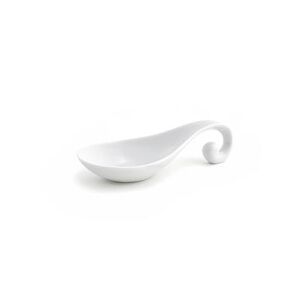 "Front of the House FSP008WHP23 4 1/2"" Spoon - Porcelain, White"