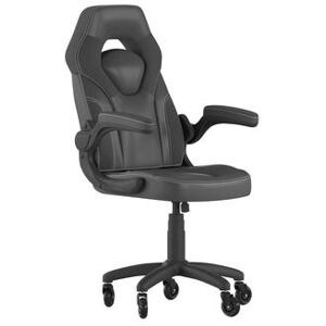 Flash Furniture CH-00095-BK-RLB-GG Swivel Gaming Chair w/ Black LeatherSoft Back & Seat - Black Base w/ Roller Wheels