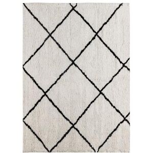 Flash Furniture RC-KJ-181070-01-810-GG Rectangular Shag Area Rug w/ Diamond Pattern - 8' x 10', Polyester, Ivory, White