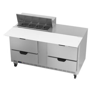"Beverage Air SPED60HC-08C-4 60"" Sandwich/Salad Prep Table w/ Refrigerated Base, 115v, Stainless Steel"