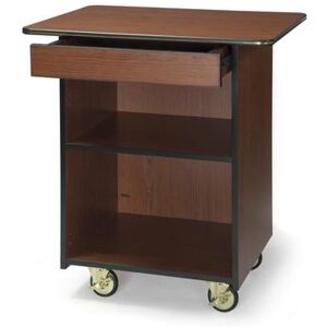 "Lakeside 67107 45 1/2"" Mobile Enclosed Beverage Service Cart w/ (3) Levels & (1) Drawer - Wood, Victorian Cherry, Brown"