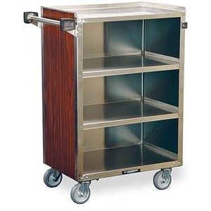 "Lakeside 815 28 1/4""L Metal Bus Cart w/ (4) Levels, Shelves, Black"