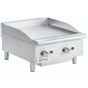 "Cecilware Pro CE-G24TPF 24"" Gas Commercial Griddle w/ Thermostatic Controls - 1"" Steel Plate, Convertible, Stainless Steel, Convertible Gas, Gas Type: Convertible"