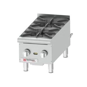 "Cecilware Pro HPCP212 12"" Gas Hotplate w/ (2) Burners & Manual Controls, Stainless Steel, Gas Type: Convertible"