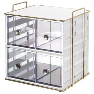 "Cal-Mil 22088-15 4 Drawer Bread Display Case - 13"" x 11 1/4"" x 13 1/4""H, Acrylic/Steel, White"