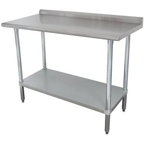 "Advance Tabco FLAG-240 30"" 16 ga Work Table w/ Undershelf & 430 Series Stainless Top, 1 1/2"" Backsplash, Stainless Steel"