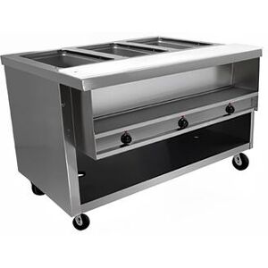 "Advance Tabco HDSW-3-240-BS 47 1/8"" Hot Food Table w/ (3) Wells & Cutting Board, 208-240v/1ph, Silver"