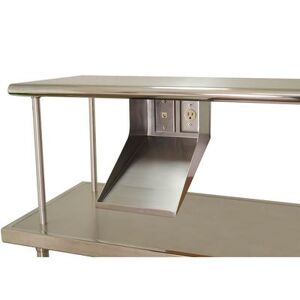 "Advance Tabco PRT-1 8"" Solid Shelving Unit, Electric Outlet, Data Port, Silver"