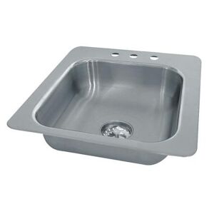 "Advance Tabco SS-1-2321-10 (1) Compartment Drop-in Sink - 20"" x 16"", Drain Included, Stainless Steel"