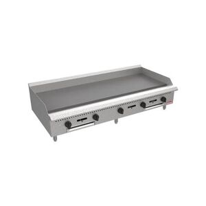 "Bakemax BACG60-5 60"" Gas Commercial Griddle w/ Manual Controls - 3/4"" Steel Plate, Convertible, NG, Stainless Steel, Gas Type: Convertible"