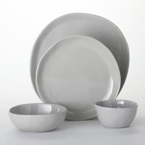 American Metalcraft CIPSSH 4 Piece Melamine Individual Place Setting, Shadow, Gray