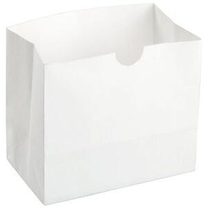 "American Metalcraft SBW4 Mini Disposable Snack Bag - 4 1/4""L x 2 1/2""W x 3 3/4""H, White, Grease Resistant"