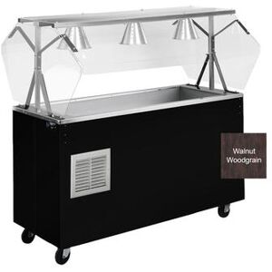 "Vollrath R38960 60"" Affordable Portable Cold Food Bar - (4) Pan Capacity, Floor Model, Walnut Woodgrain, Brown, 120 V"