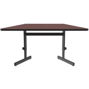 "Correll CSA3060TR-20 Desk Height Work Station, 1 1/4"" Top, Adjust to 29"", 60"" x 30"", Mahogany/Black, Red"