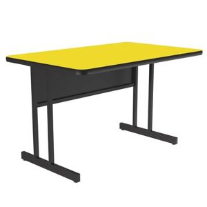 "Correll WS3048-38-09-09 Rectangular Desk Height Work Station, 48""W x 30""D - Yellow/Black T-Mold"