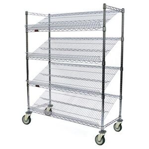 Eagle Group M1848Z-4 Visual Merchandising Cart - (4) 18x48"" Shelves, Chrome Finish"