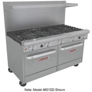 "Southbend 4601AD-3CL 60"" 4 Burner Commercial Gas Range w/ Charbroiler & (1) Standard & (1) Convection Ovens, Natural Gas, Stainless Steel, Gas Type: NG, 115 V"