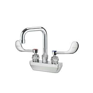 "Krowne 14-430L-W-E2 Wall Mount Faucet w/ 4 1/2"" Double Bend Spout & VR Wrist Action Handles - 4"" Centers, 0.5 GPM"