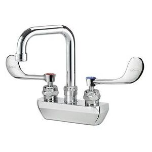 "Krowne 14-430L-W-F1 Wall Mount Faucet w/ 4 1/2"" Double Bend Spout & VR Wrist Action Handles - 4"" Centers, 0.5 GPM"