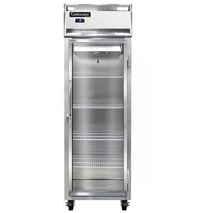 "Continental 1FSNSAGD 26"" 1 Section Reach In Freezer, (1) Glass Door, 115v, Aluminum/Stainless Steel"