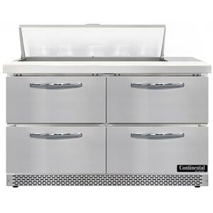 "Continental D48N10-FB-D 48"" Sandwich/Salad Prep Table w/ Refrigerated Base, 115v, Stainless Steel"