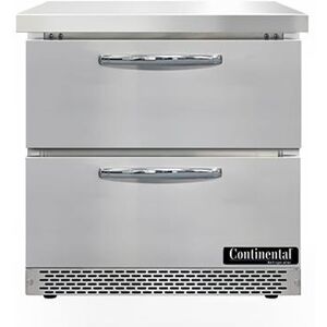 "Continental SWF32N-FB-D 32"" W Worktop Freezer w/ (1) Section & (2) Drawers, 115v, Silver"