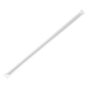 "D&W Fine Pack DSTGW4-300E 10 1/4"" Wrapped Giant Straws - Polypropylene, Black"