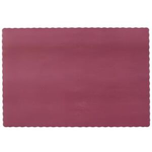 "Hoffmaster 314-202 Lapaco Placemat - 13 1/4"" x 9 3/8"", Paper, Burgundy, Scalloped Edge, Red"