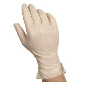 Handgards 304763022 General Purpose Latex Gloves - Powder Free, White, Medium