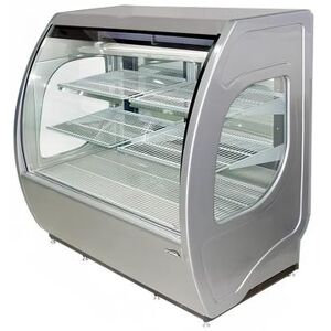 "Fogel ELITE-4-DC-HC-G 48 1/2"" Full Service Bakery Display Case w/ Curved Glass - (3) Levels, 115v, Gray"