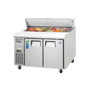 "Everest Refrigeration EPR2 47 1/2"" Sandwich/Salad Prep Table w/ Refrigerated Base, 115v, Stainless Steel"