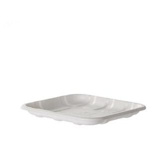 "Eco Products EP-MP1SNFA Vanguard Meat & Produce Tray - 5 1/2"" x 5 1/2"", Molded Fiber, White"