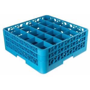 Carlisle RG25-214 OptiClean Glass Rack w/ (25) Compartments - (2) Extenders, Blue