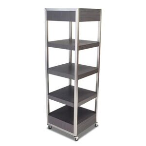 "Forbes Industries 6510 Mobile Display Tower w/ (4) Laminate Shelves & Steel Frame - 24""L x 24""W x 78""H, Gray"